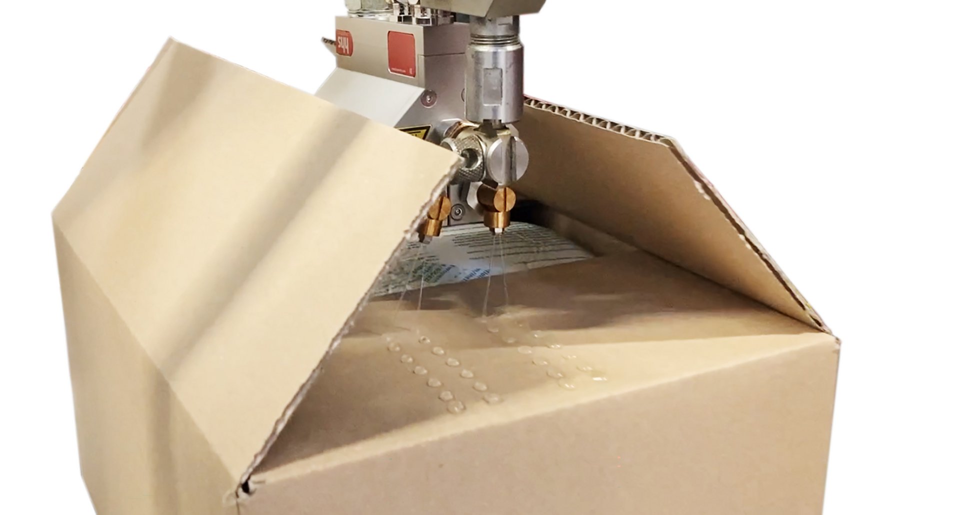 Dot application in the final packaging closure