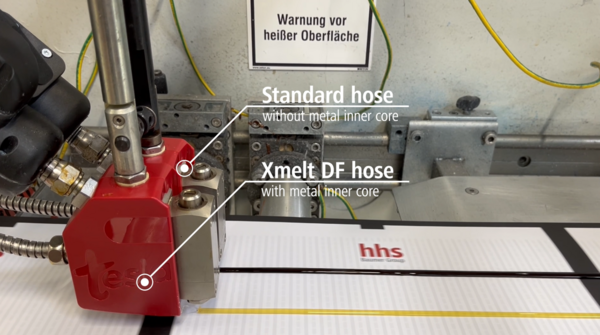 Xmelt DF hose compared to standard hose
